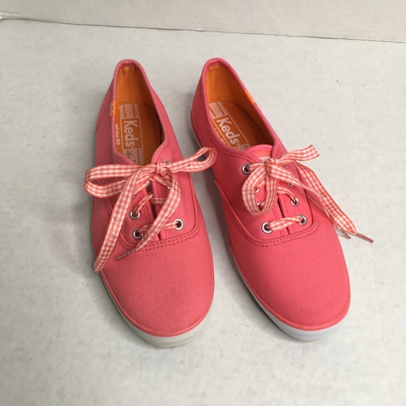 Keds Champion Original Pink/Gingham Sneakers 6.5M - Picture 1 of 8
